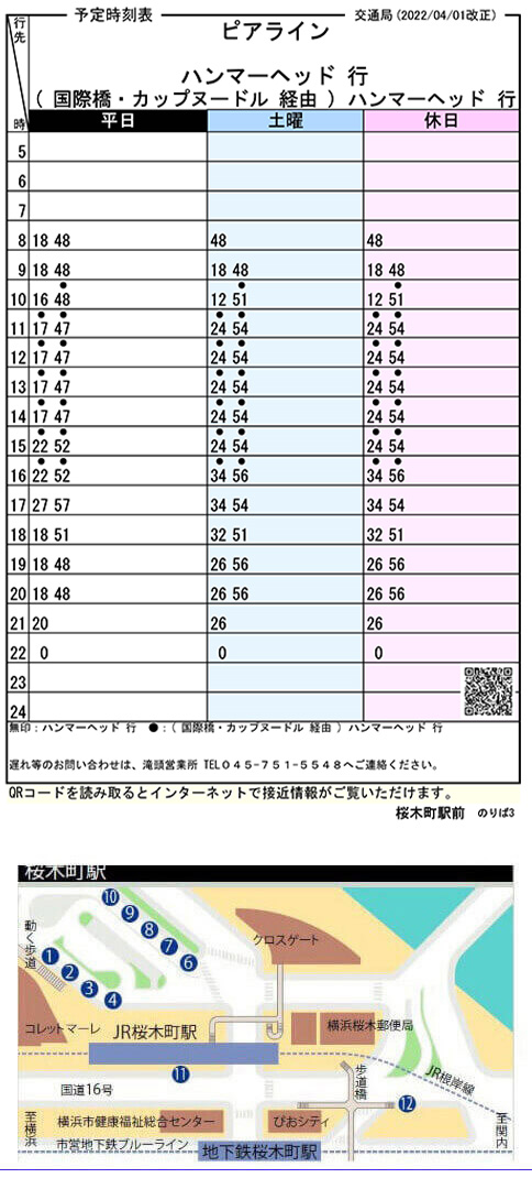 ②ハンマーヘッド→桜木町駅